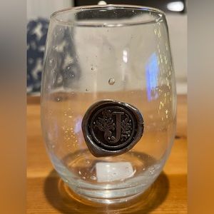 Two Glasses with “J” Design